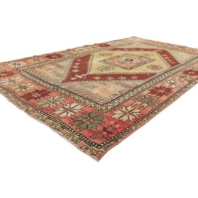 Modern Vintage Turkish Oushak Rug - 04'08 X 07'10 For Sale - Image 3 of 11