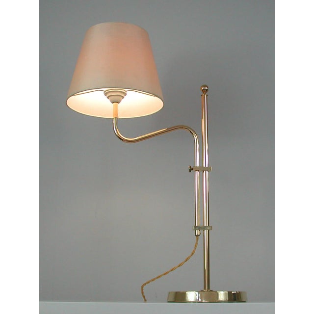 White Adjustable Brass Table Lamp from Bergboms, Sweden, 1950s For Sale - Image 8 of 18