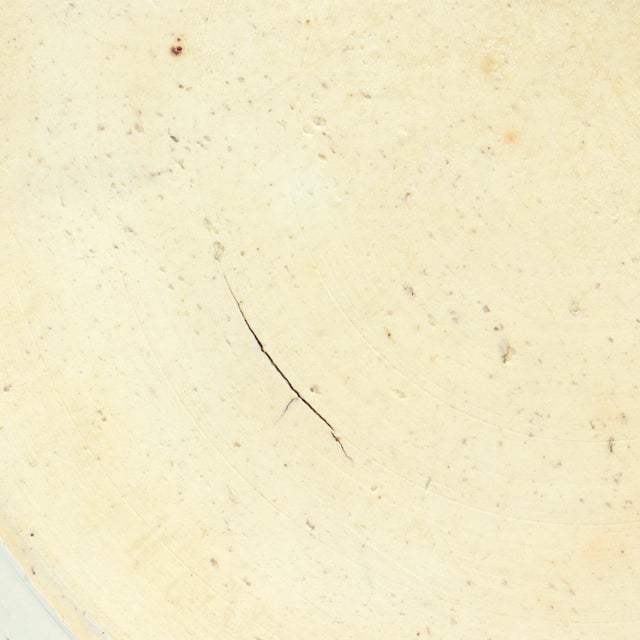 Large Round Antique Blue & White Canton Pattern Chinese Export Porcelain Serving Bowl or Tray For Sale - Image 13 of 16