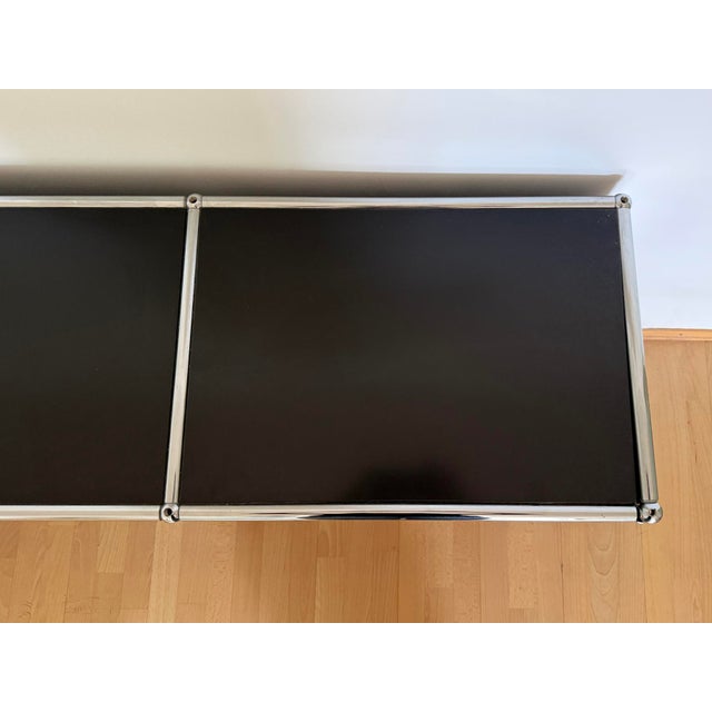 Black Ral 9011 Sideboard with 8 Compartments, 4 Doors and Pull-Out Shelf by Fritz Haller for USM Haller, Switzerland, 2000s For Sale - Image 10 of 18