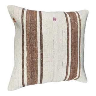 Turkish Hemp Pillow Cushion Natural Beige Brown Cushion Cover 20x20 For Sale