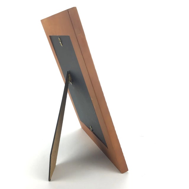 1990s Large 8 X 10 Vintage Textured Wood Photo Frame For Sale - Image 5 of 7