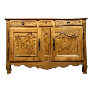 Louis XV Bressan Buffet in Walnut and Elm Burl, 18th Century For Sale