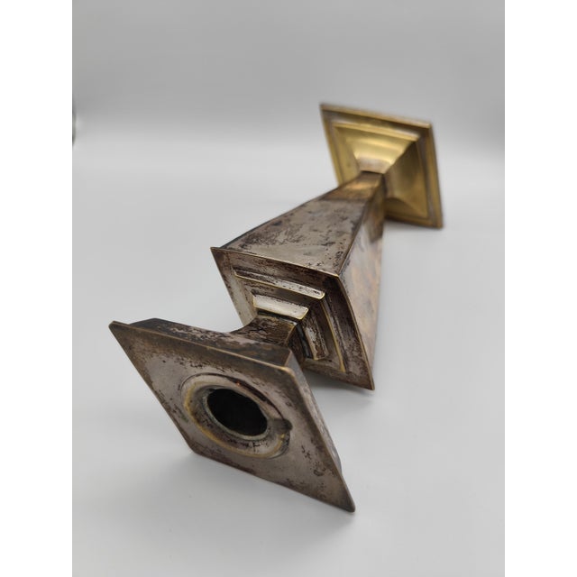 Mid-Century Art Deco Candlesticks, 1970s, Set of 2 For Sale - Image 6 of 11