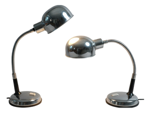 Space Age Italian Gooseneck Desk Lamps, 1970s, Set of 2