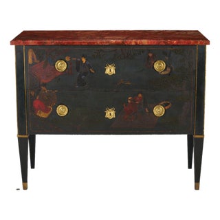 Early 20th Century Louis XVI Style Chinoiserie Commode, Marcel Mathelin Workshop For Sale