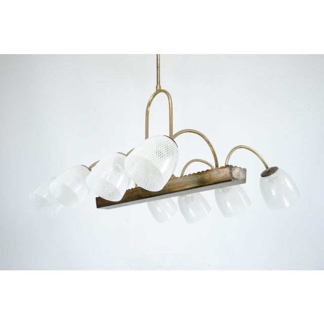 Mid-Century Modern Reticello Glass Chandelier from Venini, Italy, 1940s For Sale - Image 13 of 18
