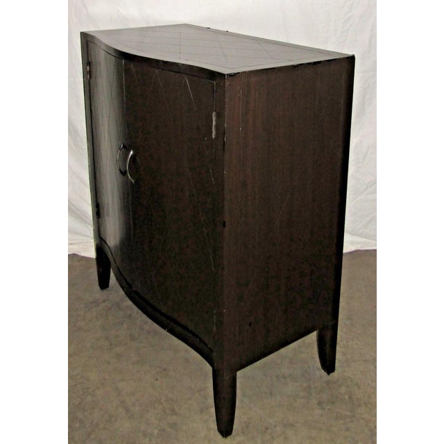 1970s French Art Deco Style Modern Two-Door Bar Cabinet With Diamond Inlay Pattern For Sale - Image 9 of 14