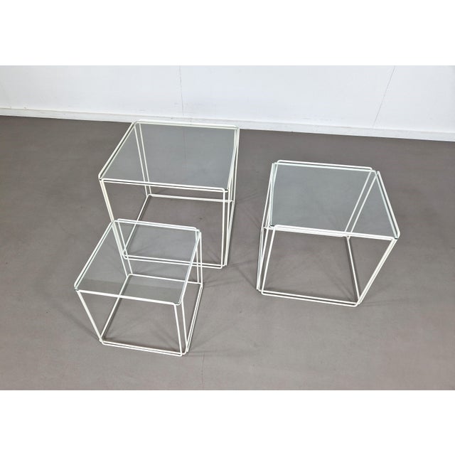 Metal Isocele Nesting Tables by Max Sauze for Max Sauze Studio, 1970s, Set of 3 For Sale - Image 7 of 11