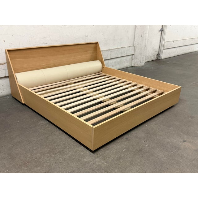 Eastern King Size Bespoke Verne White Oak Bed Frame For Sale - Image 9 of 12