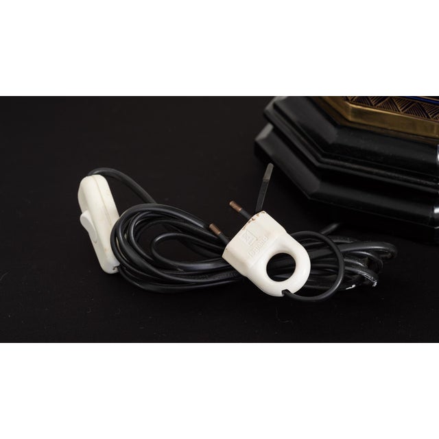 Ceramic Hand-Painted Blue and Gilt Ceramic Table Lamps, 1960s, Set of 2 For Sale - Image 7 of 8