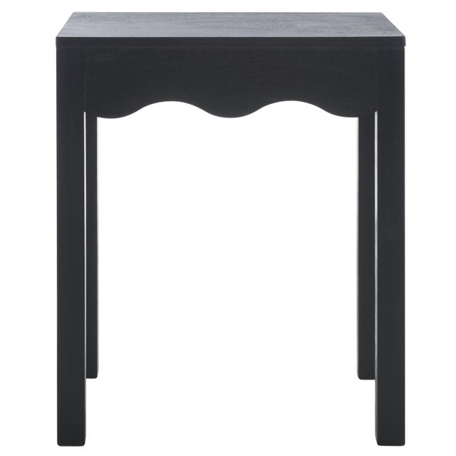 Black Litith Square Wave Accent Table in Matte Black For Sale - Image 8 of 8