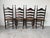 Vintage French Country Style Oak Ladder Back Rush Seat Dining Chairs – Set of 4 For Sale - Image 10 of 18