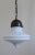Vintage Pendant Lamp with Brass Assembly & Opaque White Glass Screen, 1970s For Sale - Image 3 of 7