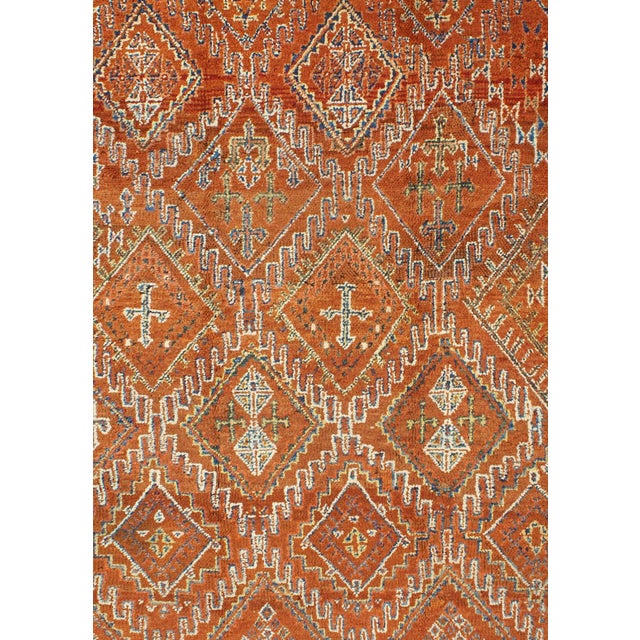 Antique Moroccan Rug With Diamond & Geometric Design in Brown 5'7"x8'4" For Sale - Image 4 of 10