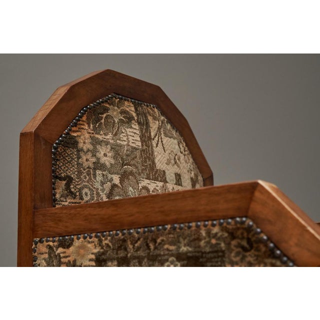 Brown Set of Art Deco Armchairs in Wood and Tapisserie, 1920s For Sale - Image 8 of 15