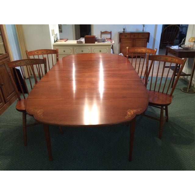 1970s Vintage Hitchcock Drop Leaf Harvest Dining Table and 4 Chairs Chairish