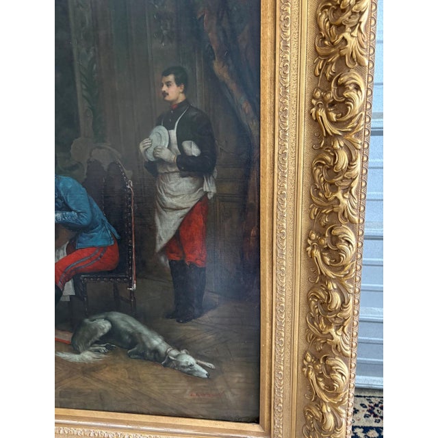 Wood Signed Lawson Oil Painting in Gilt Wood Frame For Sale - Image 7 of 8