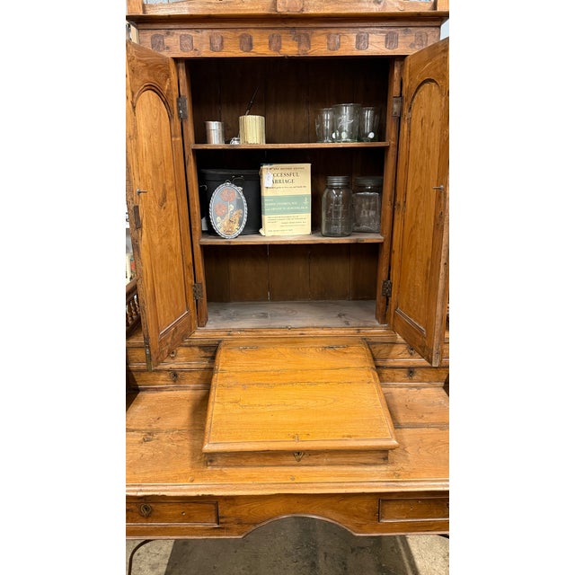 Cinnamon 19th Century Antique Wooden Secretary Desk For Sale - Image 8 of 12