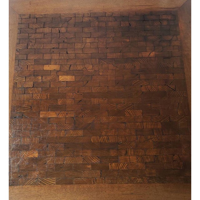Vintage Rare Walnut Butcher Block Coffee Table | Chairish