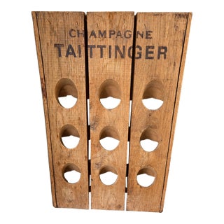 Vintage Wooden Champagne Riddling Rack With Taittinger Lettering For Sale