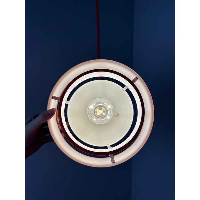 Fog & Mørup Juno Red Slatted Lamp by Jo Hammerborg for Fog & Mørup For Sale - Image 4 of 11