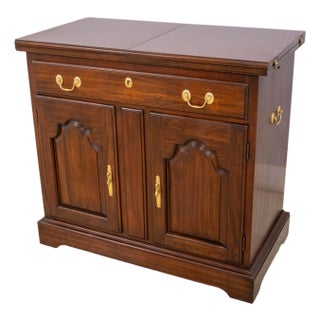 1980s Harden Cherry Flip Top Server Cabinet For Sale