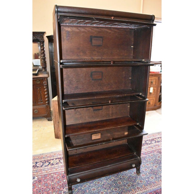 Antique Lundstrom Barrister Bookcase With Leaded Glass, 4 Stack Chairish