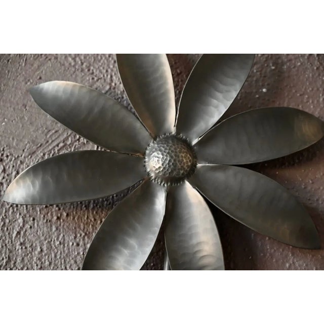 1960s Large Silver Pewter Flower by Le Dauphin, 1960s For Sale - Image 5 of 7