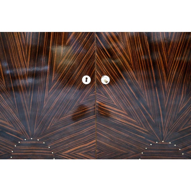Vintage Art Deco Chest of Drawers with Geometric Veneer, 1930s For Sale - Image 11 of 12