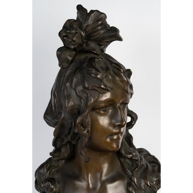 Bust of a Young Woman, 1900, Bronze For Sale - Image 5 of 10