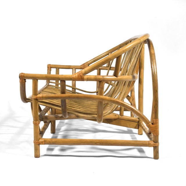 Late 20th Century Rattan Sofa by Clark Casual For Sale - Image 5 of 10