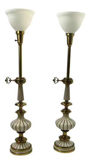 Hollywood Regency Style Table Lamps by Stiffel - a Pair