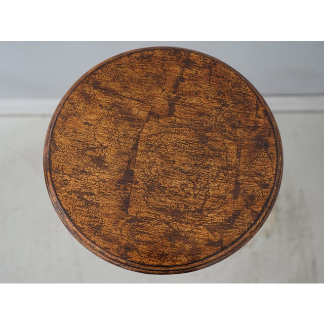 French Carved French Style Round Pedestal Table For Sale - Image 3 of 9