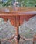 Antique Victorian Style Inlaid Oval Wooden Parlor Table With Turned Legs & Stretcher Base For Sale In Palm Springs - Image 6 of 10