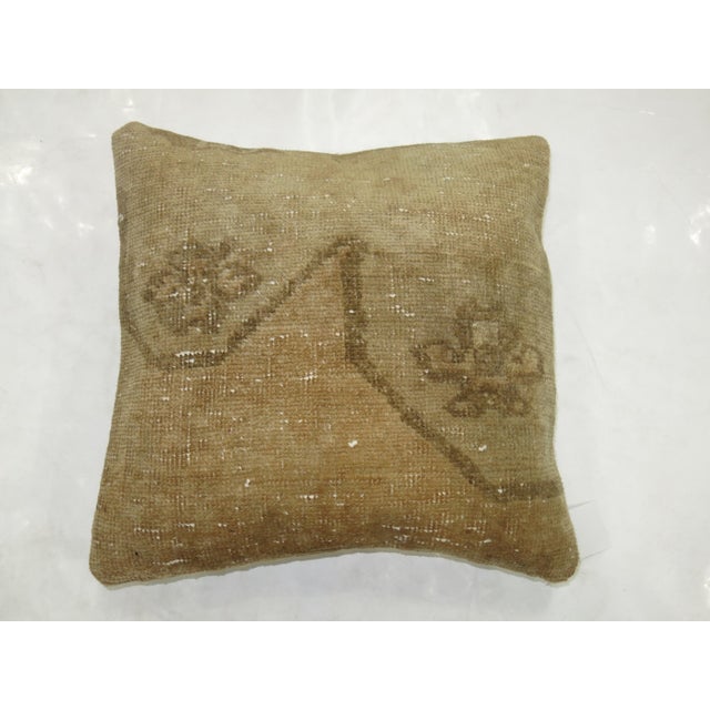 Neutral Oushak Rug Pillow For Sale - Image 4 of 5