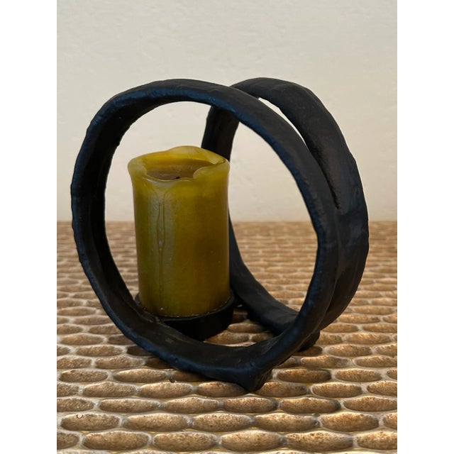 Postmodern Vintage 1980’s Brutalist Candleholder For Sale - Image 3 of 12