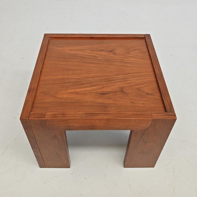 Small Square Walnut Coffee Table, 1970s For Sale - Image 9 of 18