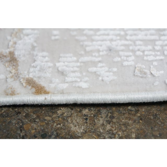 Haute Couture Calacatta Marble Elegance Power Loom Abstract Modern Rug 6' X 9' For Sale - Image 6 of 12