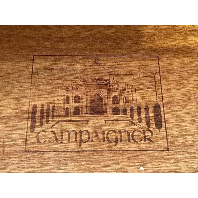 Walnut Campaign Dresser in the Style of Henredon For Sale - Image 12 of 13