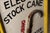 White Antique Electric Stock Cane Painted Masonite Self-Standing Sign For Sale - Image 8 of 9