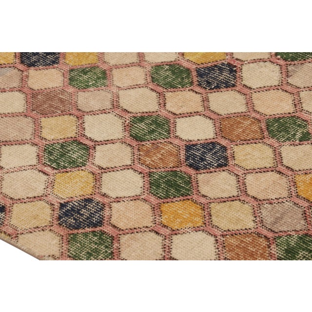 Traditional Vintage Turkish Rug, Mosaic-Inspired Multicolor Geometric Design - Rug & Kilim For Sale - Image 3 of 8