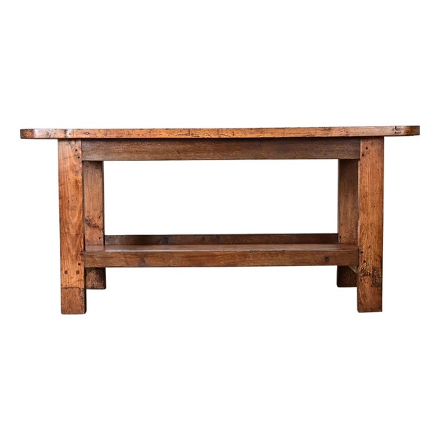 French 19th Century Solid Oak Workbench For Sale