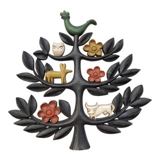 1963 Homco Tree of Life Wall Hanging For Sale