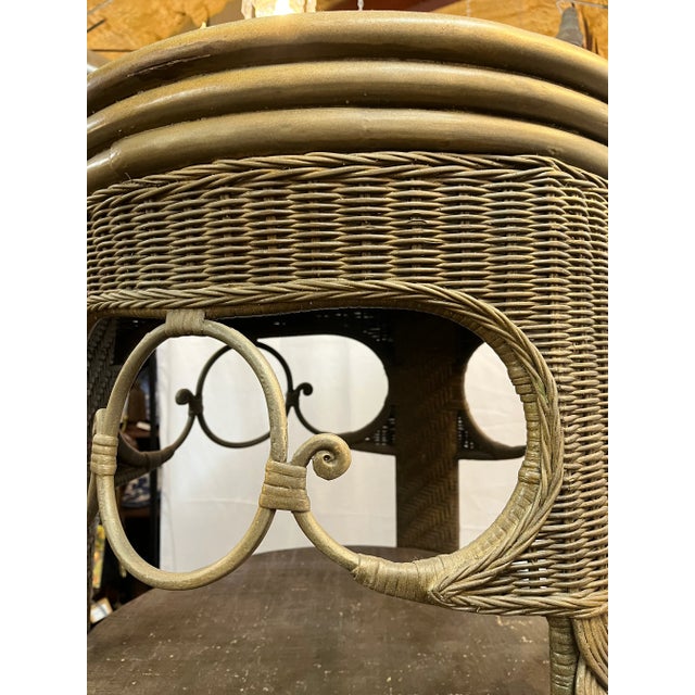 Unique 76” Tall Early 20th Century Rattan Round Cabinet Display For Sale In Dallas - Image 6 of 10