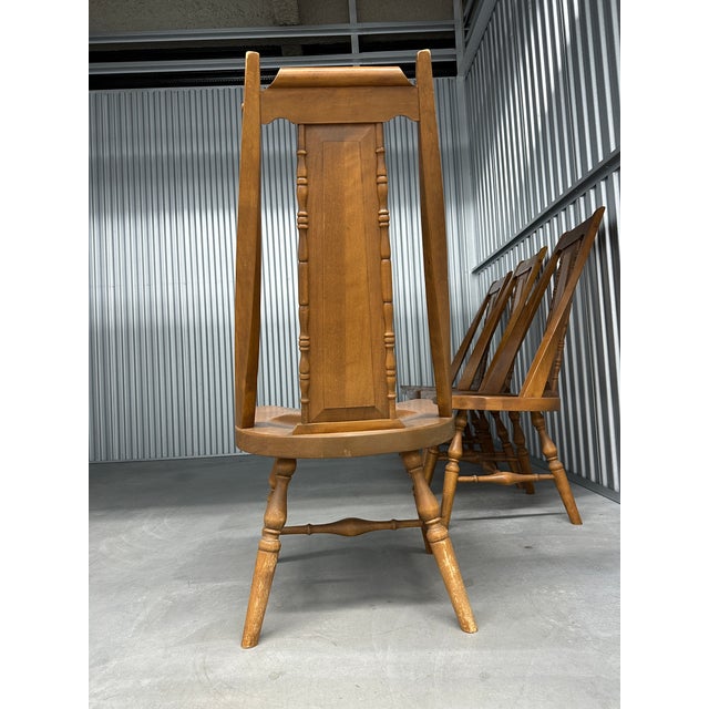 Rustic Modern Solid Maple Dining Chairs, Set of 4, Handcrafted 1960s Cabin / Lodge Style For Sale In Boston - Image 6 of 8