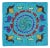 16"x16" Hand Embroidered Silk and Cotton Cushion Cover. Blue Toss Pillow Cover For Sale