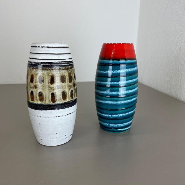 Pop Art Pottery Fat Lava Vases from Scheurich, Germany, 1950s, Set of 2 For Sale - Image 15 of 18