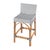 Serienna 24.5 in. Seat Height Rectangular Rattan Low Back Counter Stool, White/Navy Dot / Natural Rattan Frame For Sale - Image 9 of 9