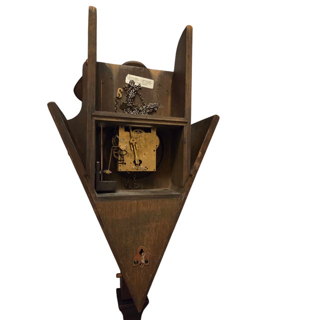 Vintage New England Clock Company Hanging Wood Wall Weights Cathedral Hark Chime For Sale - Image 13 of 17